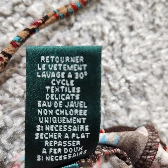 Lauren Ralph Lauren Paisley Print Faux Wrap Dress Sleeveless Belted Size PM - Picture 9 of 13